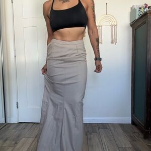 Mango Taupe Maxi Skirt NWT